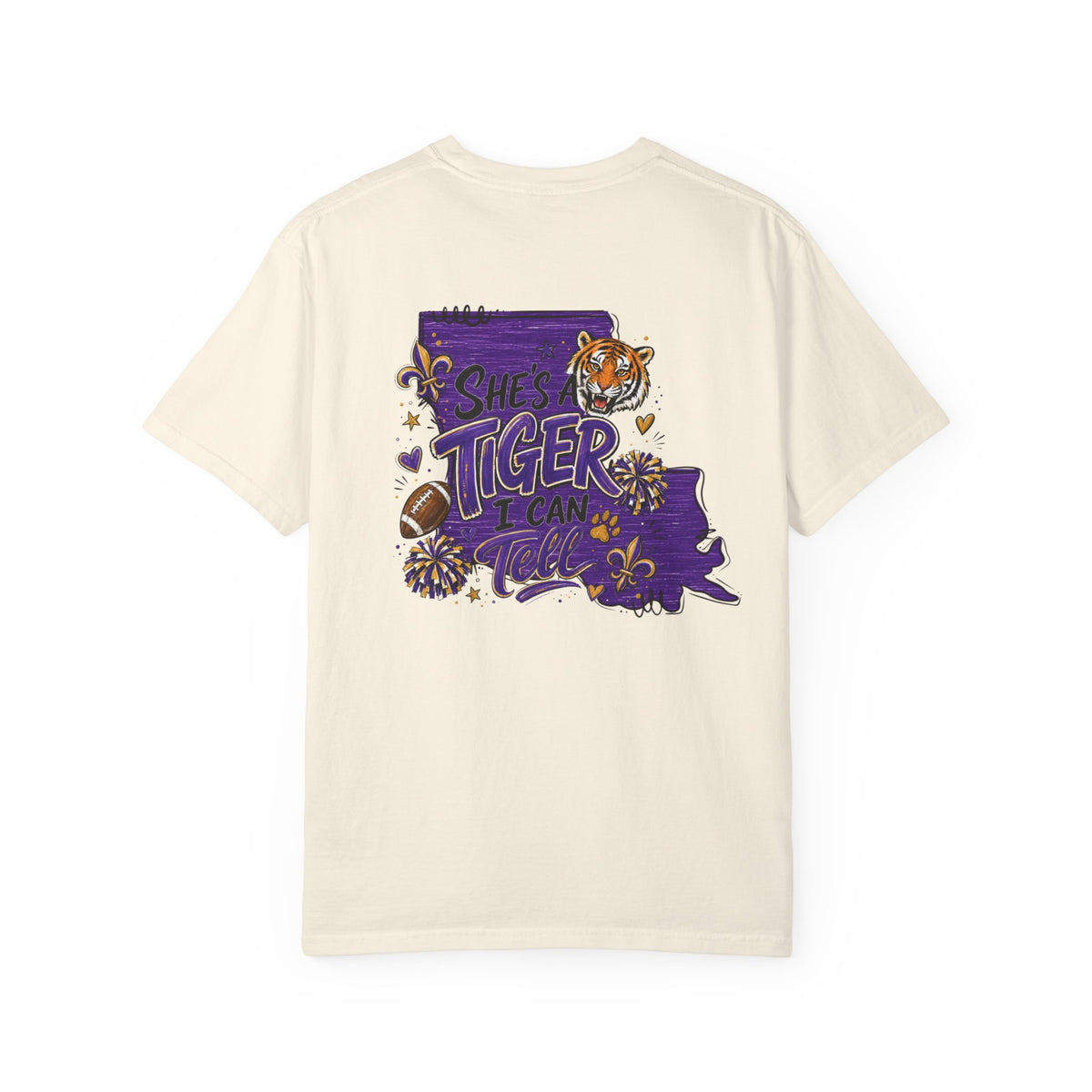 Tiger Spirit Shirt, Shes a Tiger I Can Tell Tee, Purple Gold Tigers Shirt, Tiger Mom Game Day Shirt, School Spirit Tee