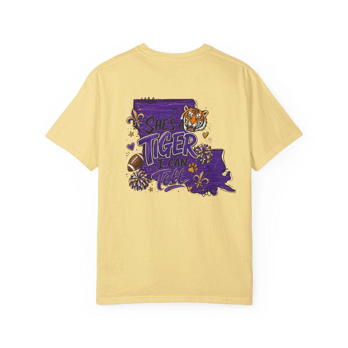 Tiger Spirit Shirt, Shes a Tiger I Can Tell Tee, Purple Gold Tigers Shirt, Tiger Mom Game Day Shirt, School Spirit Tee