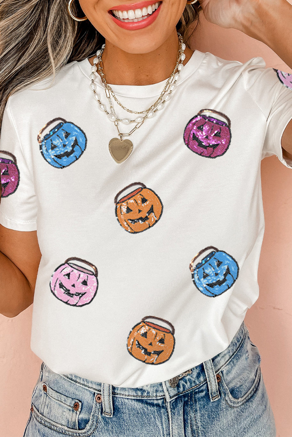Sequin Jack-o-Lantern Tee