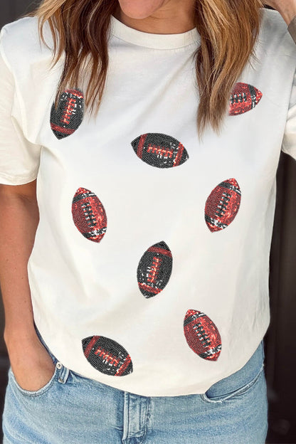 Sequin Football Game Day Tee