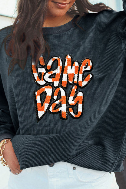 Chenille Checkered Game Day Sweatshirt