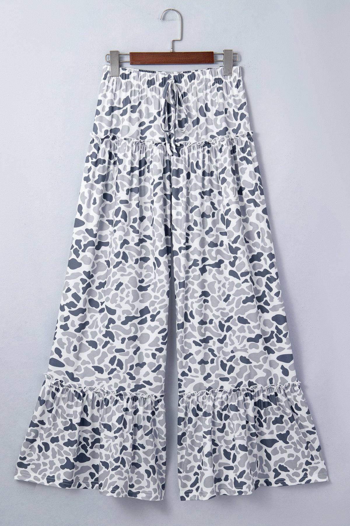 Camo Print Wide Leg Pants
