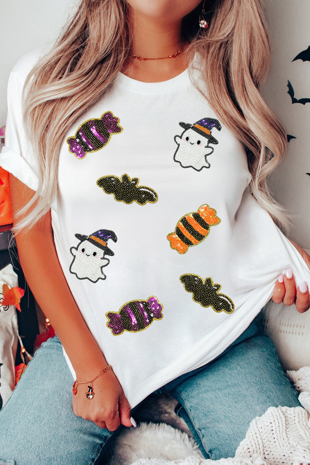 Sequin Halloween Spirit Tee