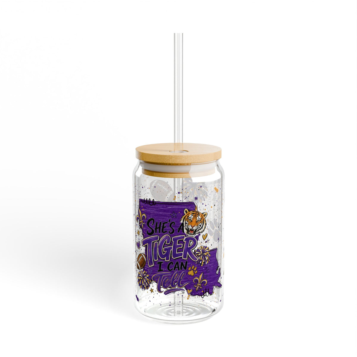She’s a Tiger I can tell Sipper Glass, 16oz