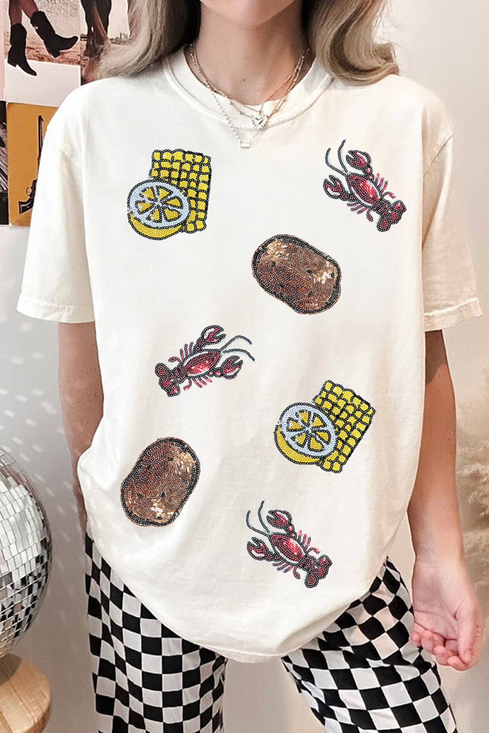 Sequin Crawfish Boil Tee