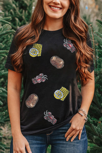 Sequin Crawfish Boil Tee