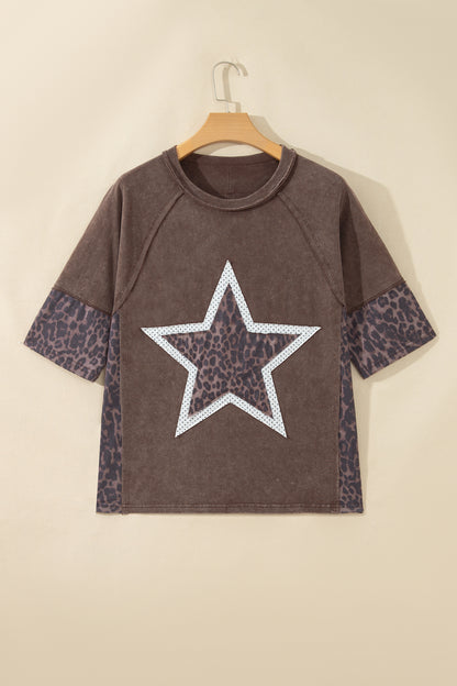 Leopard Star Mineral Wash Tee