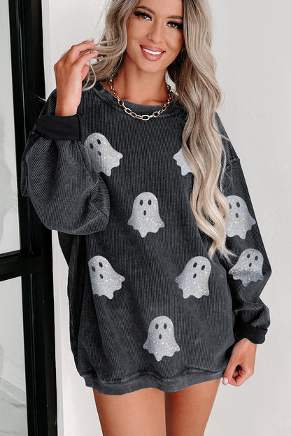 Halloween Ghost Corded Sweatshirt