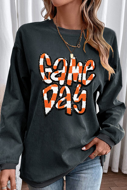 Chenille Checkered Game Day Sweatshirt