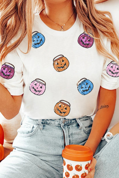 Sequin Jack-o-Lantern Tee