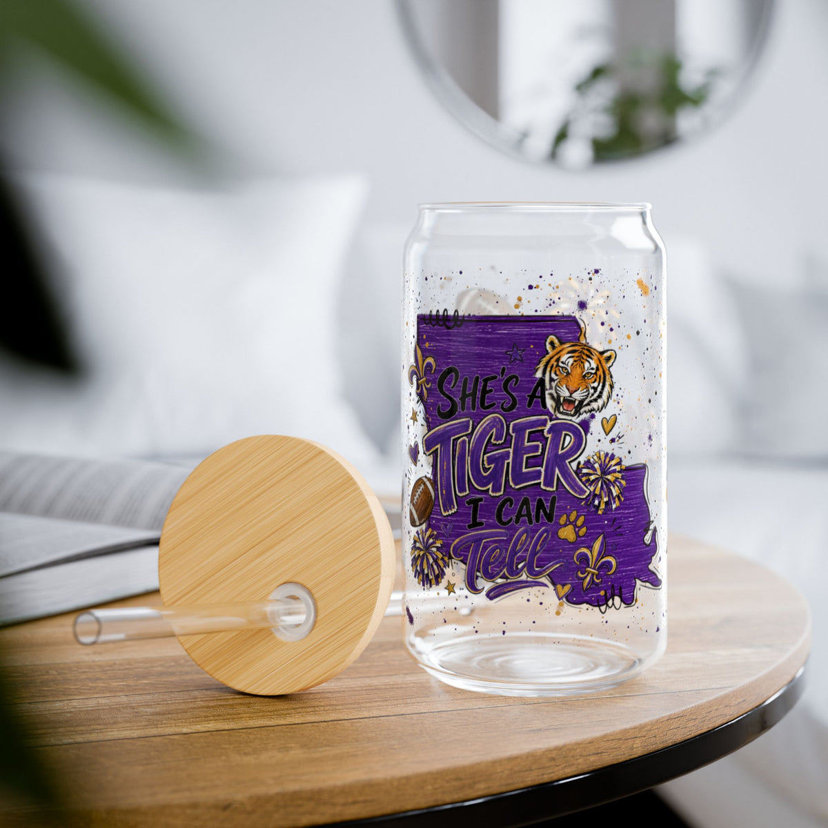 She’s a Tiger I can tell Sipper Glass, 16oz