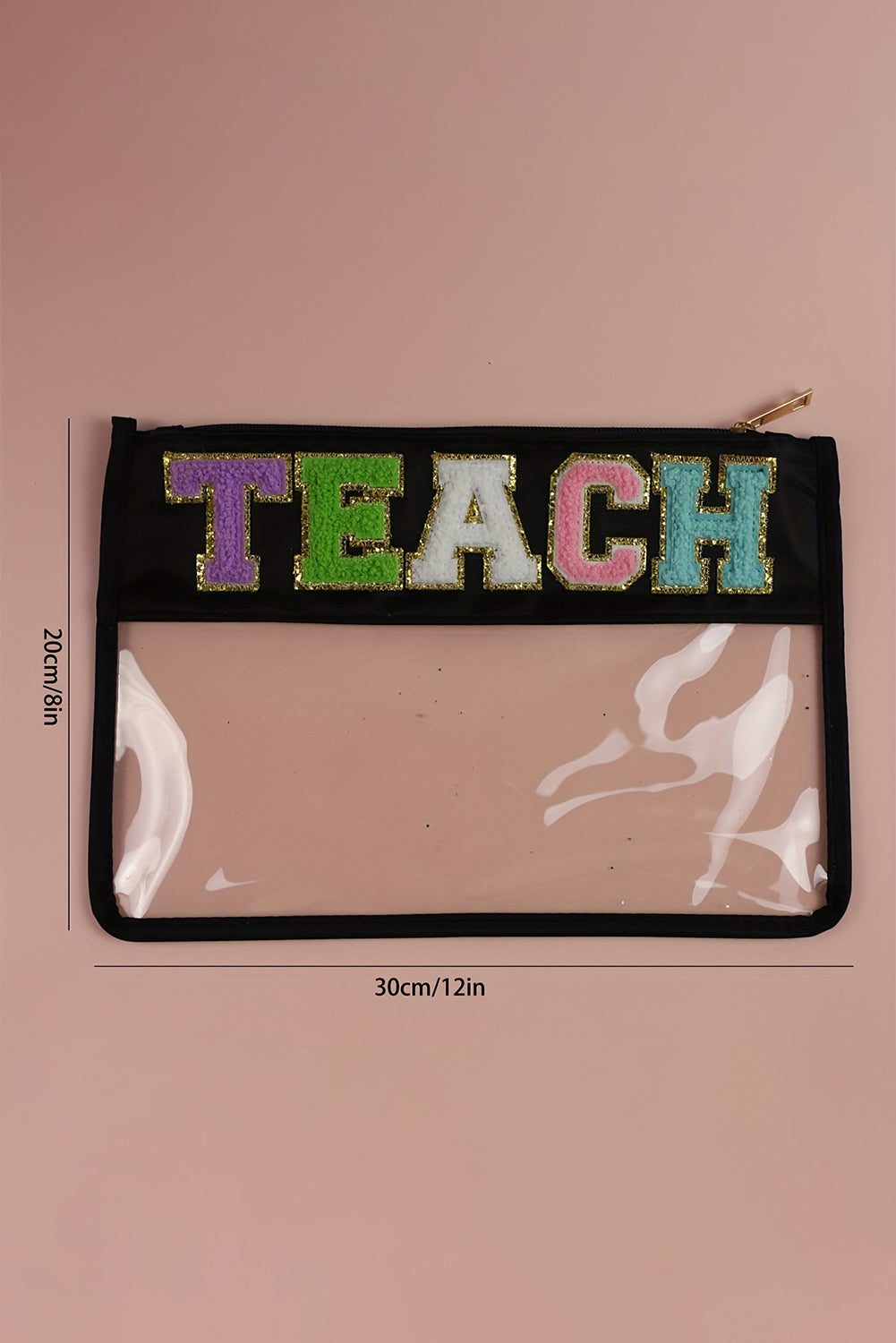 TEACH Chenille Clear Cosmetic Bag