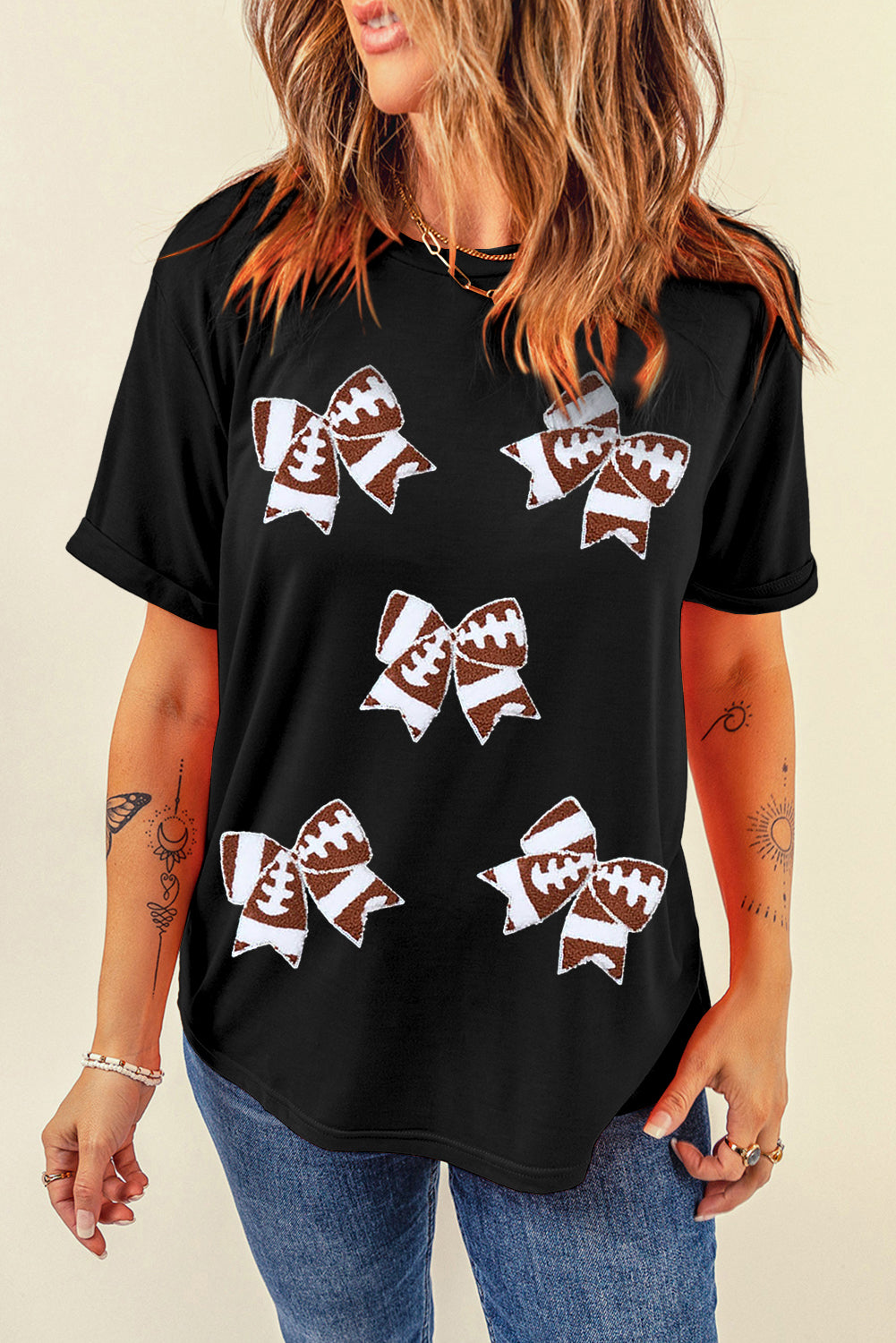 Football Bow Game Day Tee