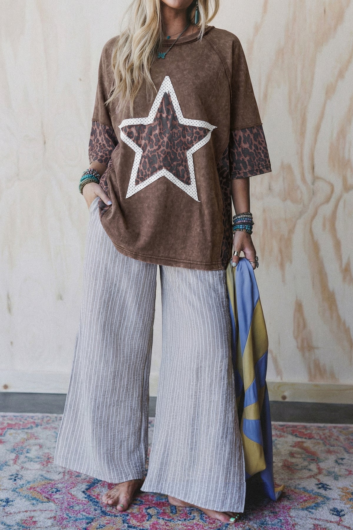 Leopard Star Mineral Wash Tee