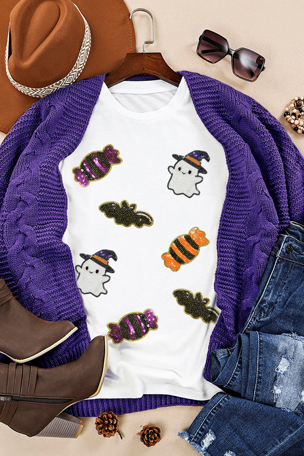 Sequin Halloween Spirit Tee
