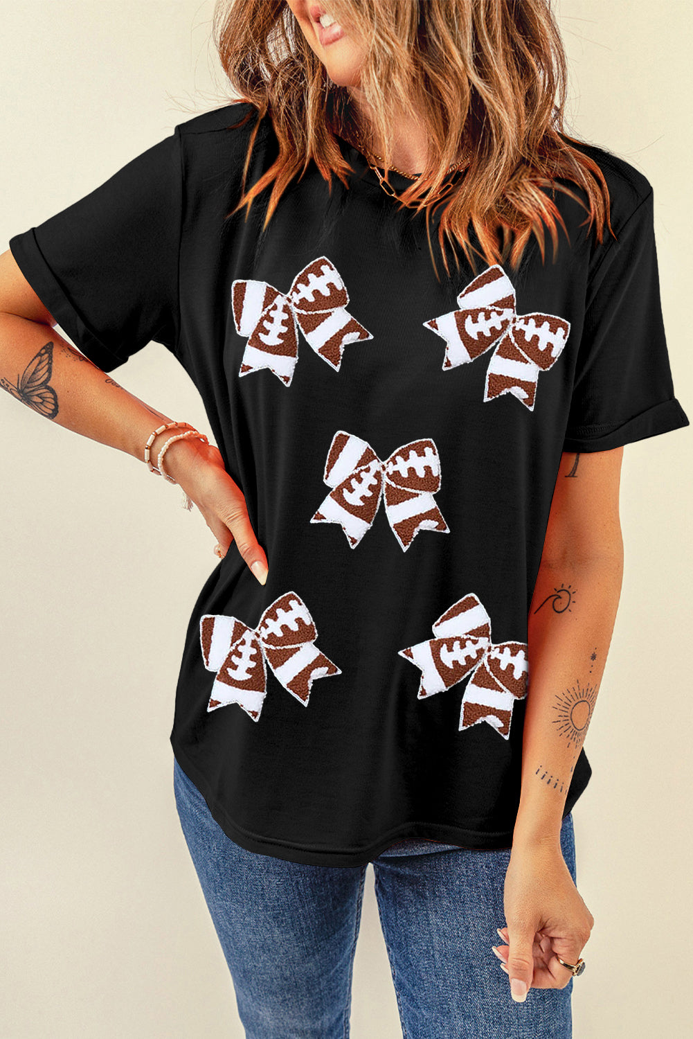 Football Bow Game Day Tee