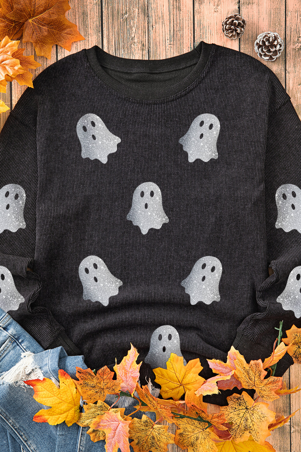 Halloween Ghost Corded Sweatshirt