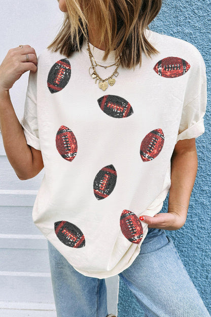Sequin Football Game Day Tee
