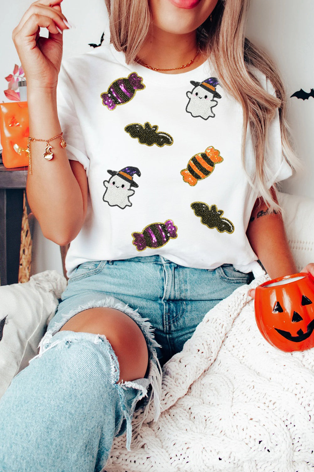 Sequin Halloween Spirit Tee