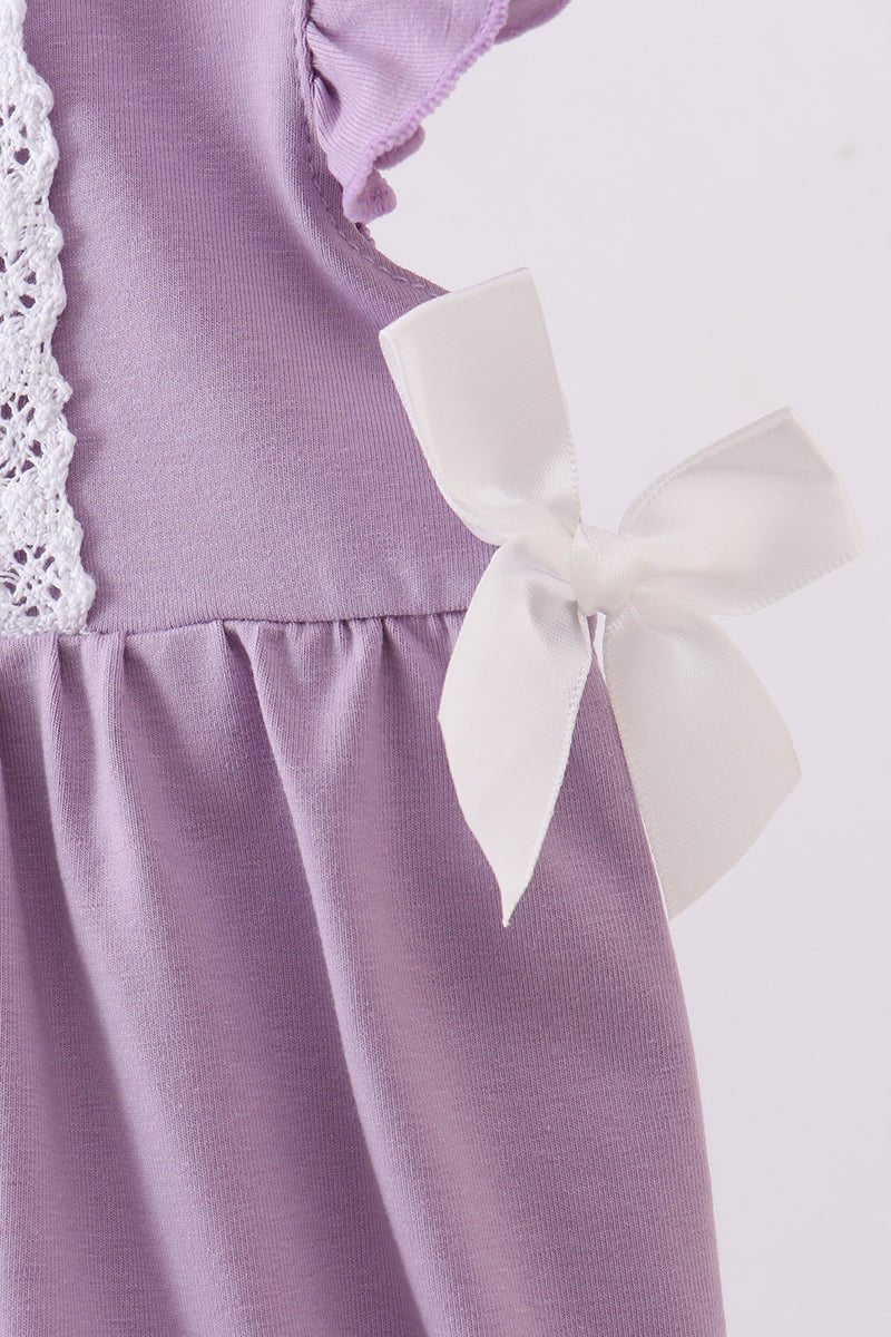 Purple character embroidery ruffle bubble - Walker Designs