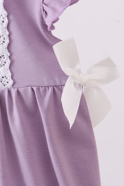 Purple character embroidery ruffle bubble - Walker Designs