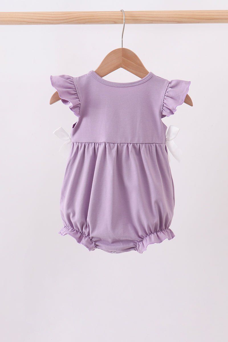 Purple character embroidery ruffle bubble - Walker Designs
