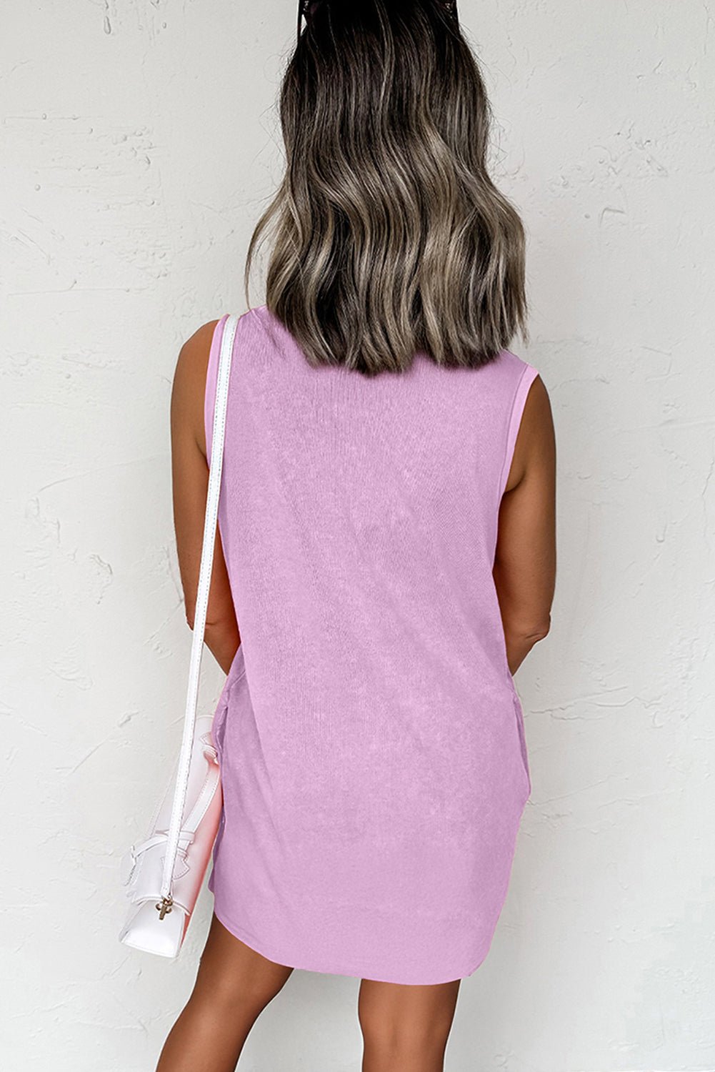 Sea Green Mineral Wash Tank Mini Dress with Pockets - Walker Designs