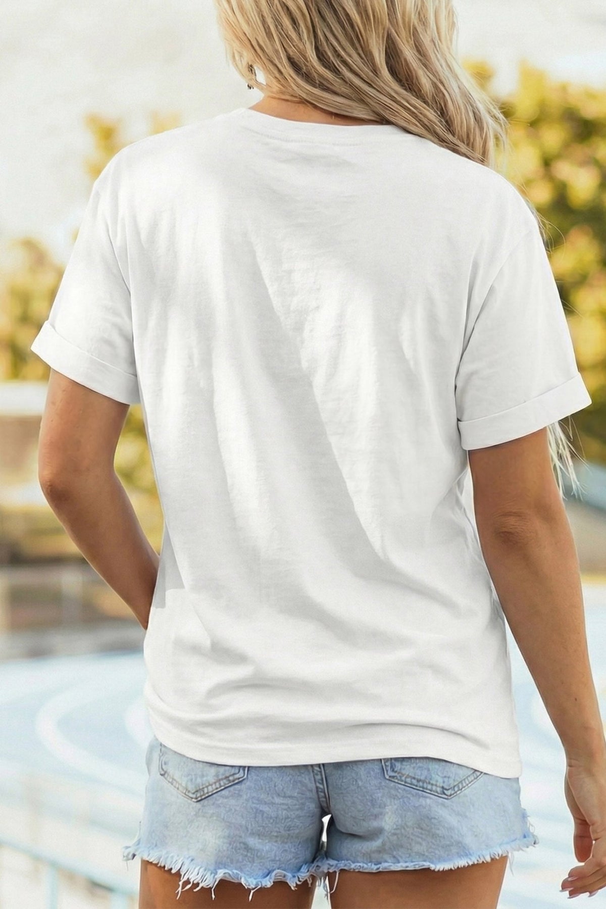White PRAY Camo Letter Print Casual Round Neck T Shirt - Walker Designs